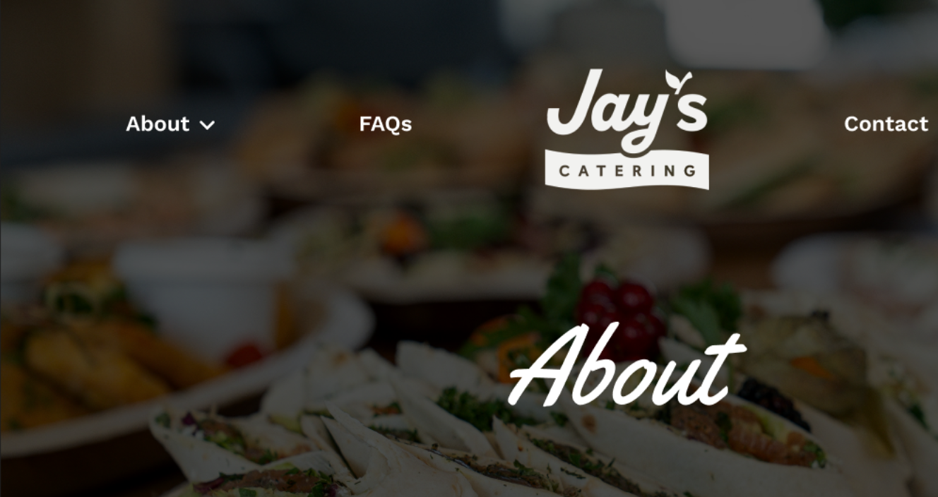 Prepared catering dishes arranged on a serving table